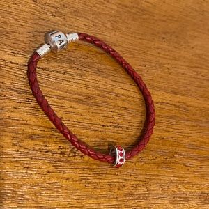 Red bracelet with crystals